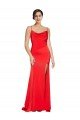 Rojo Cubierta Sin tirantes Satén elástico Largo Formales Vestidos de dama de honor / Vestidos de fiesta Descuento