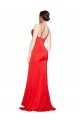 Rojo Cubierta Sin tirantes Satén elástico Largo Formales Vestidos de dama de honor / Vestidos de fiesta Descuento