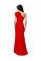 Rojo Sirena Un Hombre Cuello Alto Crepé Elástico Largo Formales Vestidos de dama de honor / Vestidos de fiesta Descuento