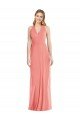 Rosa Del Desierto Trompeta Halter Cuello en V Gasa Largo Formales Vestidos de dama de honor / Vestidos de noche Descuento