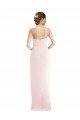 Rosa Trompeta Halter Crepé Elástico Largo Vestidos de dama de honor / Vestidos de fiesta Descuento
