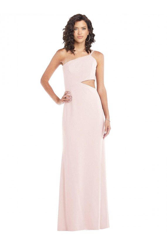 Rosa Trompeta Un Hombre Crepé Elástico Largo Formales Vestidos de dama de honor / Vestidos de fiesta Descuento