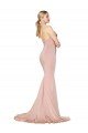 Sirena Cuello Alto Crepé Elástico Largo Formales Vestidos de dama de honor / Vestidos de fiesta Descuento