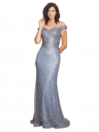 Sirena Hombros Descubiertos Lentejuela Largo Formales Vestidos de dama de honor / Vestidos de fiesta Descuento