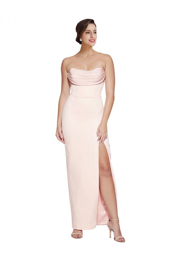 Sirena Satén elástico Largo Formales Vestidos de dama de honor / Vestidos de fiesta Descuento