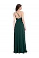 Verde Midnight línea A Un Hombre Crepé Elástico Largo Formales Vestidos de dama de honor / Vestidos de fiesta Descuento