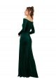 Verde oscuro Cubierta Hombros Descubiertos Terciopelo Elástico Largo Formales Vestidos de dama de honor / Vestidos de fiesta Descuento