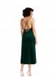 Verde oscuro Cubierta Midi Terciopelo Elástico Corto Formales Vestidos de dama de honor / Vestidos de fiesta / Vestidos de cóctel Descuento