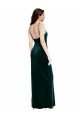 Verde oscuro Cubierta Tirantes espagueti Cuadrado Terciopelo Elástico Largo Vestidos de dama de honor / Vestidos de fiesta Descuento