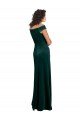 Verde oscuro línea A Cuadrado Terciopelo Elástico Largo Formales Vestidos de dama de honor / Vestidos de fiesta Descuento