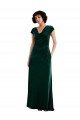 Verde oscuro línea A Terciopelo Elástico Largo Vestidos de dama de honor / Vestidos de fiesta Descuento