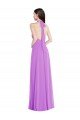 Violeta línea A Halter Gasa Largo Formales Vestidos de dama de honor / Vestidos de noche Descuento