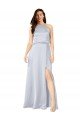 línea A Halter Satén sedoso Largo Formales Vestidos de dama de honor / Vestidos de noche Descuento